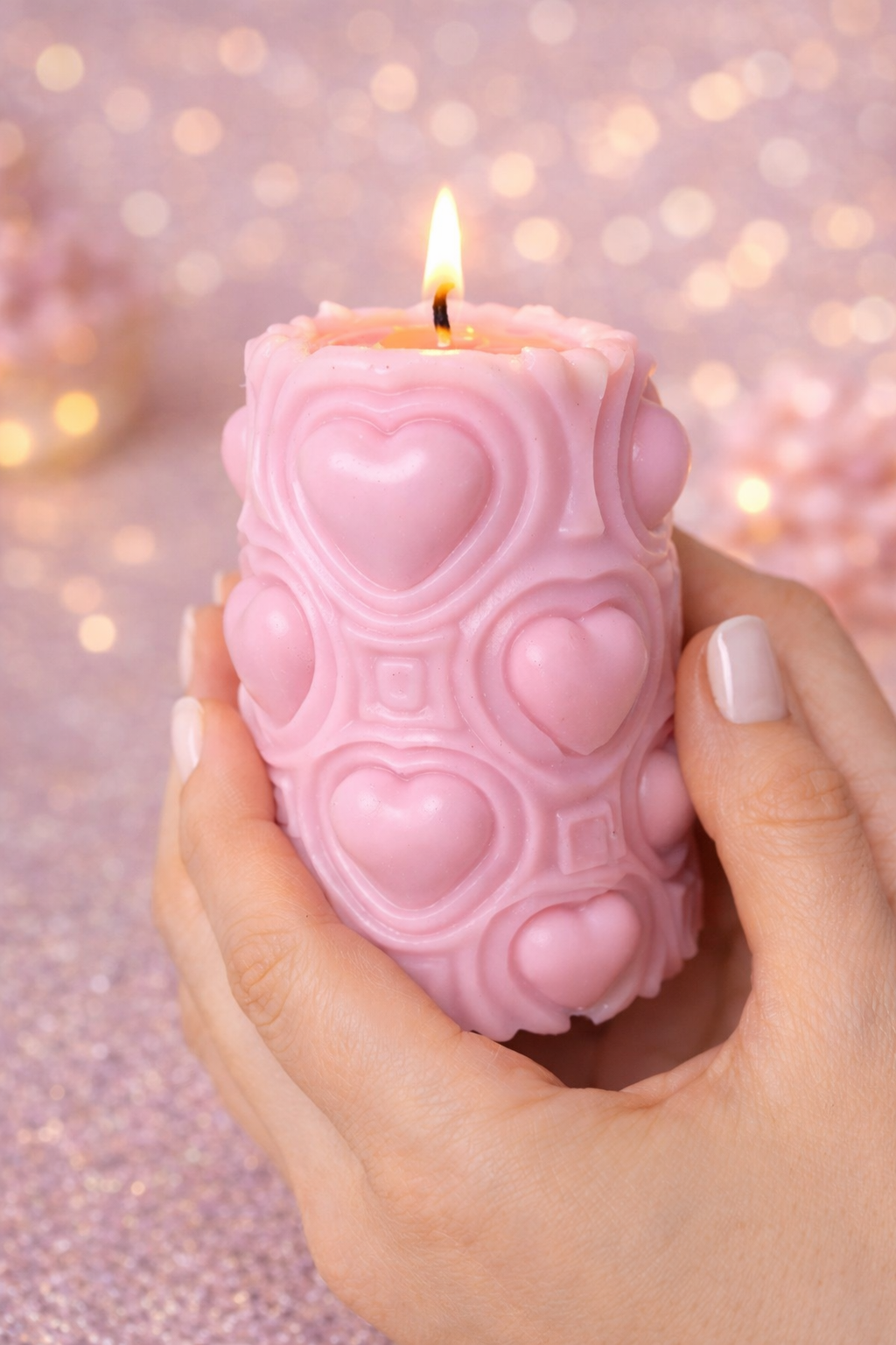 Heart Pattern Candle – Handmade Decorative Gift Candle