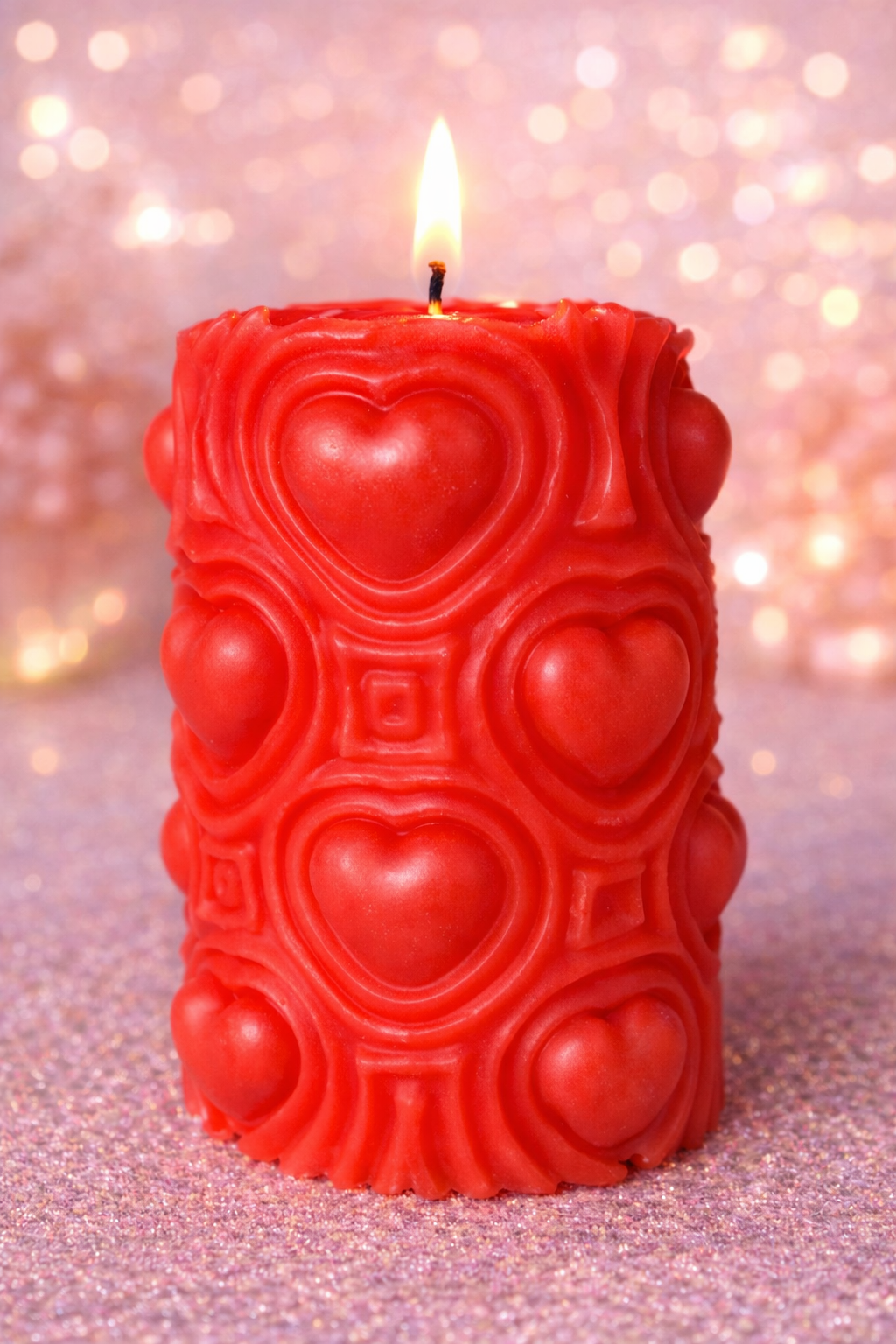 Heart Pattern Candle – Handmade Decorative Gift Candle