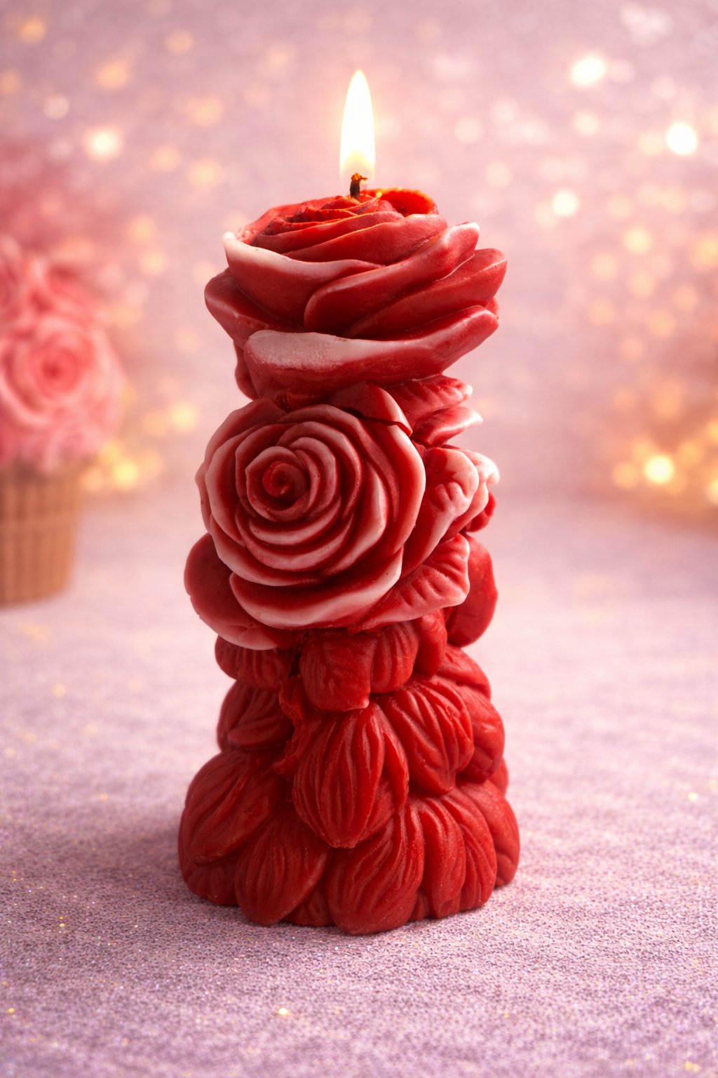 Rose Flower Candle – Handmade Decorative Gift Candle