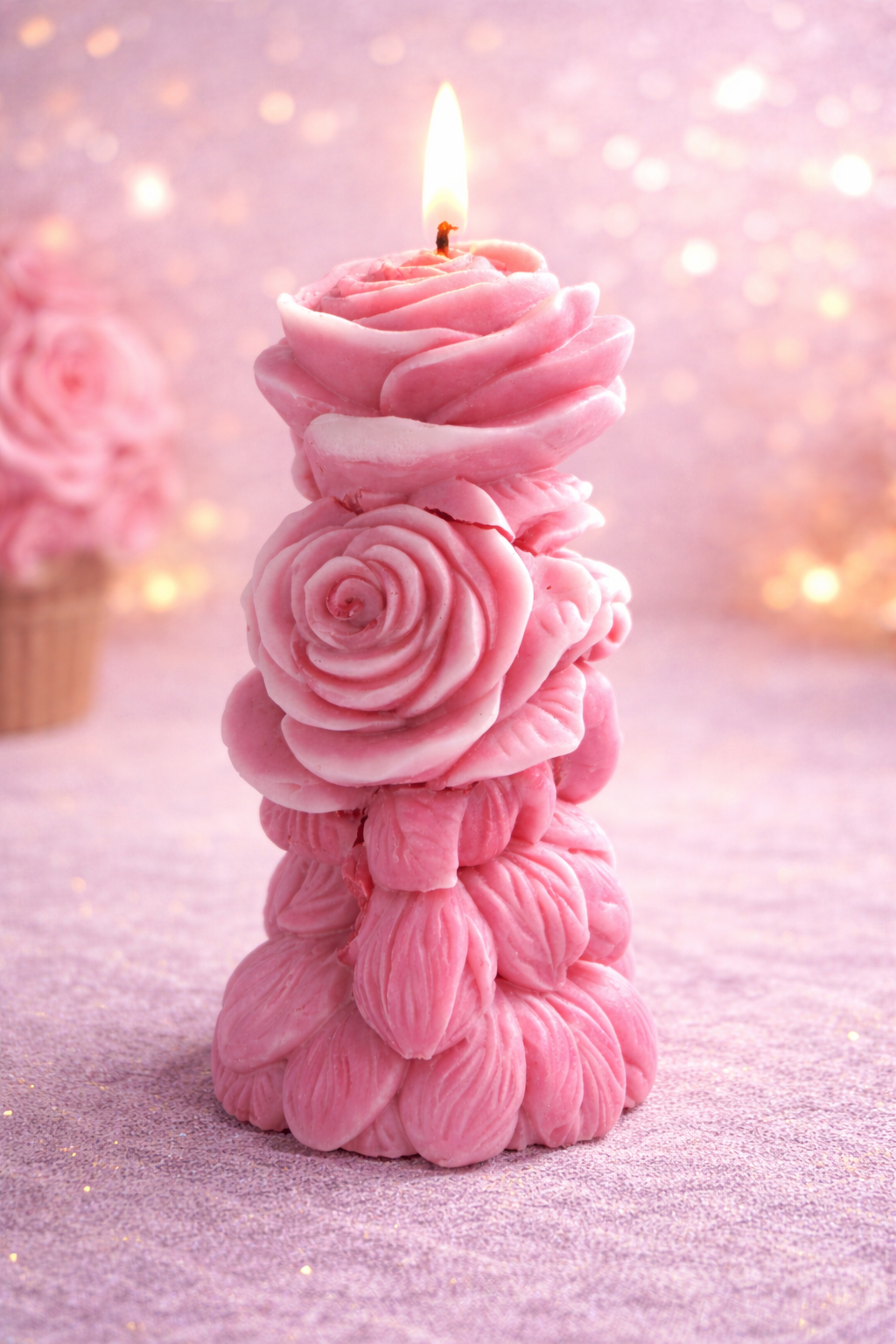 Rose Flower Candle – Handmade Decorative Gift Candle